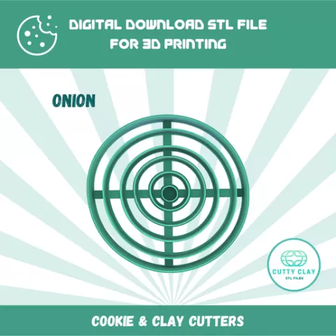 Cutty clay stl sliced onion rings cookie and coaster cutter, stl file to download for 3d printing