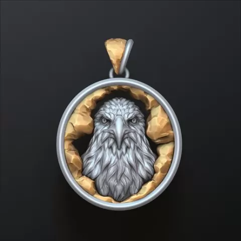 Eagle In Cave Pendant 3D print model