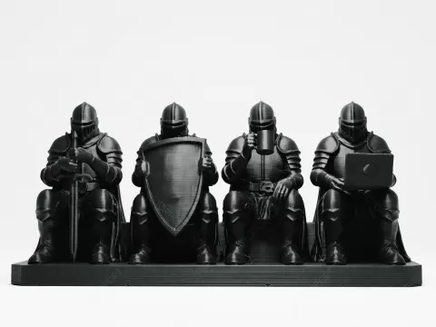 Funny Medieval Knights Evolution Sculpture #061