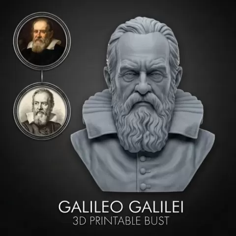 Galileo Galilei 3D Printable Bust