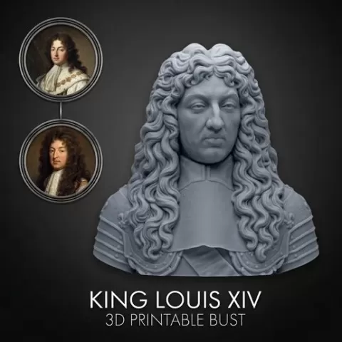 King Louis XIV 3D Printable Bust
