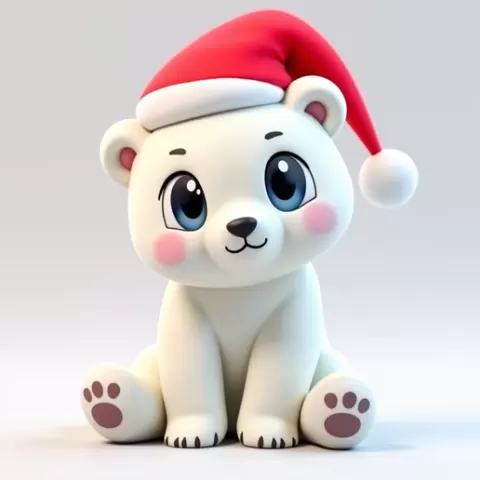 Christmas polar bear