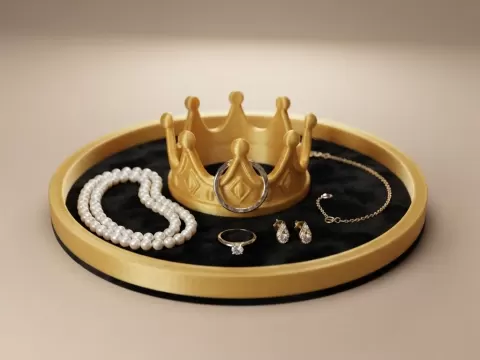 Crown Jewelry Tray | Ring Accessory Dish Organizer