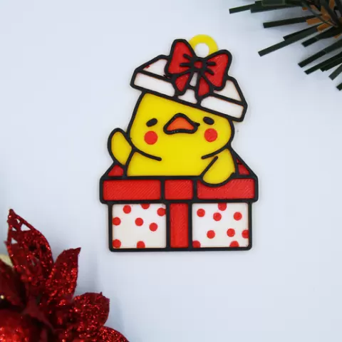 Christmas Cute Duck Decoration Ornament Christmas Tree Earrings Keyring Keychain Festive Ball
