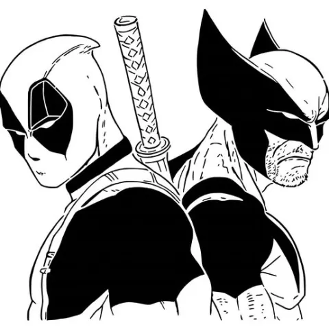 Deadpool and Wolverine Stencil
