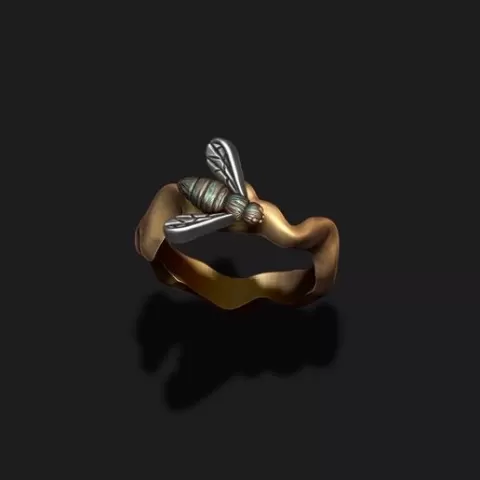 bee honey ring 3D print model