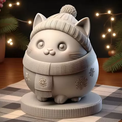 Fluffy Winter Kitty