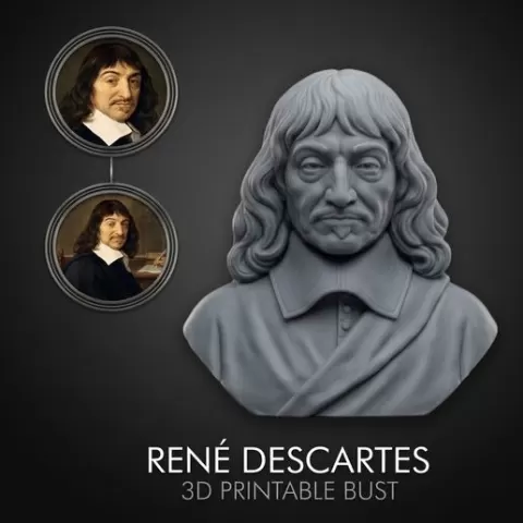 René Descartes 3D Printable Bust