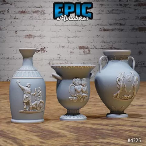 Olympian Amphors V1 V2 V3 / Ancient Greek Environment / Myth Equipment / Olympus God Item / / Hero Village Home Decoration Encounter by Epic-Miniatures