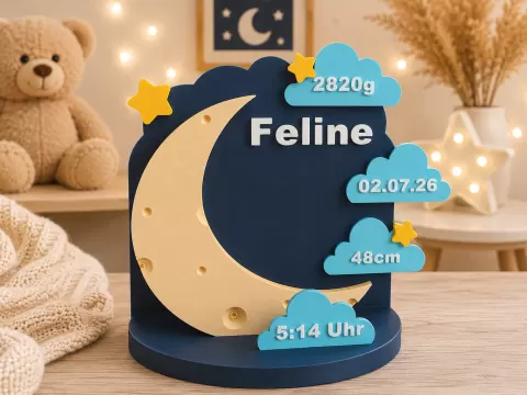 Mond - Geburt - Geschenk -personalisierbar