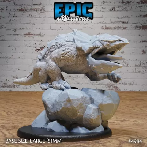 Mountain Bulette / Landshark Beast / Magical Creature / Guard Drake / Burrowing Predator / Land Shark / Stone Wolf / Classic Rocky Monster by Epic-Miniatures