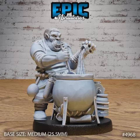 Gray Orc Alchemist Cook / Civilized Dark Gray Skin Lord / Male Humanoid Warrior / Burly Raider Tribe / Beast Tamer / Mythical Goblinoid Creature / Siege Servant Monster / Evil Forest Goblin / Woodland Fighter Encounter by Epic-Miniatures