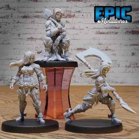 Orc Tiefling Female Set / Green Skin Lord / Goblin Devil Hybrid / Humanoid Warrior / Burly Demonic Tribe / Beast Tamer Demon / Mythical Goblinoid Creature / Siege Servant Monster / Ruthless Trickster / Woodland Encounter by Epic-Miniatures
