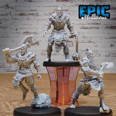 Orc Warrior Set / Green Skin Lord / Male Humanoid Warrior / Burly Raider Tribe / Beast Tamer / Mythical Goblinoid Creature / Siege Servant Monster / Evil Forest Goblin / Woodland Fighter Encounter by Epic-Miniatures