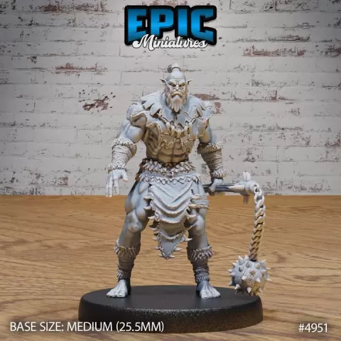 Orc Warrior / Green Skin Lord / Male Humanoid Warrior / Burly Raider Tribe / Beast Tamer / Mythical Goblinoid Creature / Siege Servant Monster / Evil Forest Goblin / Woodland Fighter Encounter by Epic-Miniatures