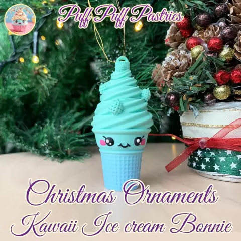 Christmas Ornaments Kawaii Ice cream Bonnie by Puff Puff Pastries