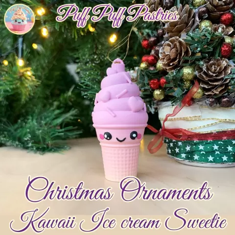 Christmas Ornaments Kawaii Ice cream Sweetie by Puff Puff Pastries