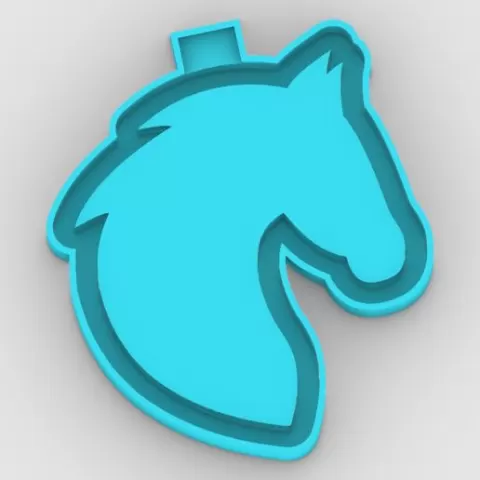 outline silhouette of horse - freshie mold - STL for silicone mold
