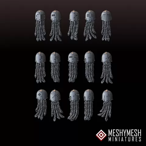 Evil Dwarf Smooth Helmets Pack by MeshyMesh