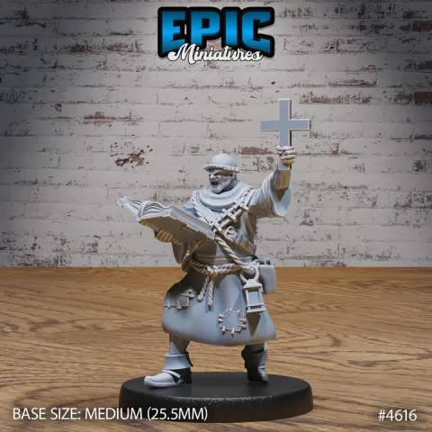 Medieval Cleric Monk / Humanoid Priest / Heavenly High Guardian / Magical Warrior / Holy Soldier / Divine Magic Healer / Mysterious Encounter by Epic-Miniatures