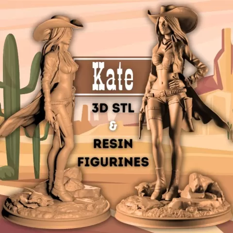 Kate - The Desesperado - Pre-supported STL - 170mm & 32mm (SFW & NSFW) by The Figurine Emporium