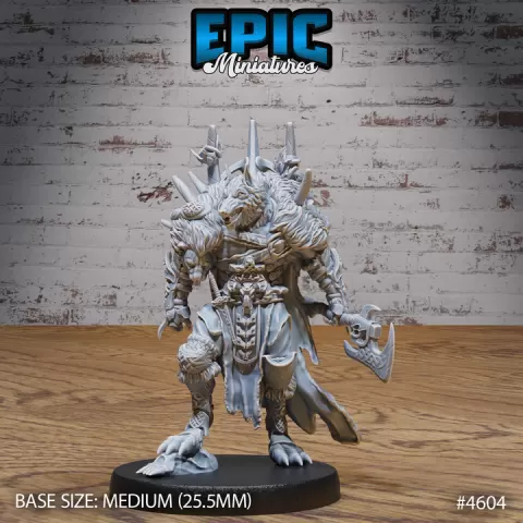Werewolf Beast King / Man Wolf Hybrid / Chaotic Humanoid / Dire Wolf / Hound Beast / Were Canine / Jackal Monster / Evil War Dog / Undead Shapechanger by Epic-Miniatures