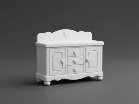 Dollhouse Miniature Sideboard 3D Model