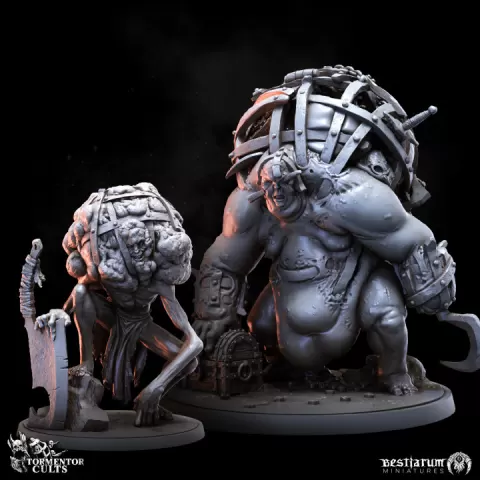 Cult Fence & Baggage Brute | Tormentor Cults | Cultist by Bestiarum Miniatures