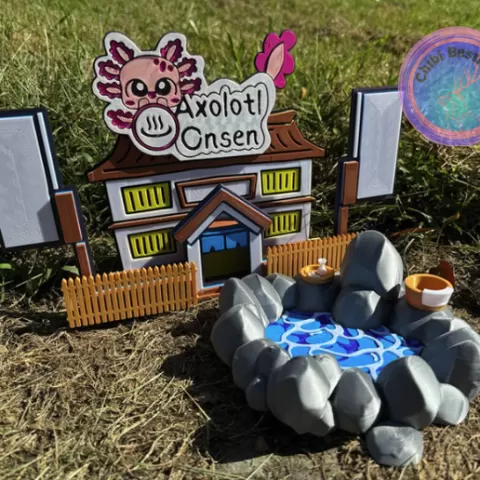 Axolotl Onsen Set