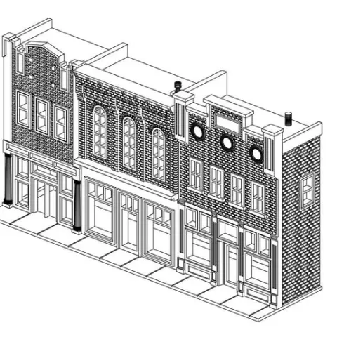 HO Scale Main Street 6-8 Background