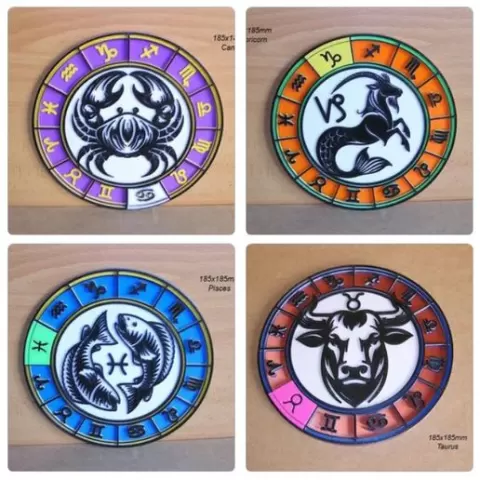 Horoscope, Zodiac, Cancer, Capricorn, Pisces, Taurus, lot pack of 4 designs cheaper