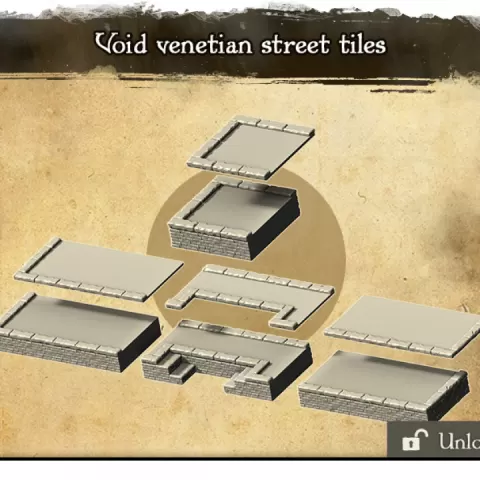 VOID Masegni — Customizable Untextured Cobblestone Streets | Trench Crusade · Carnevale · Mordheim (28/32mm) by Korhyl Miniatures