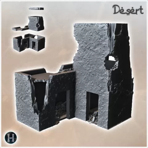 Desert building with tall tower and flat roof terrace (23) - Canyon Sandy Landscape 28mm 15mm RPG DND Nomad Desertland African Middle East by Hartolia Miniatures