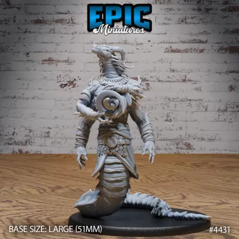 Naga Sorcerer / Ancient Asian Serpent / Majestic Lizardfolk Warrior / Myth Creature/ Legendary Leader / Underworld Encounter by Epic-Miniatures