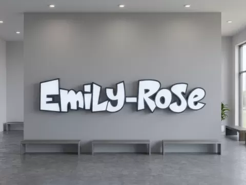 Insegna Led Nome 3D - Custom Lightbox - Emily-Rose