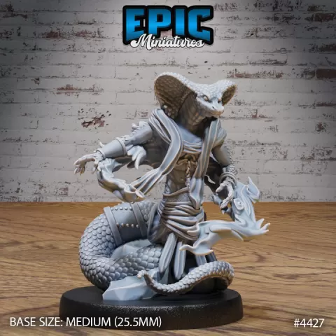 Cobra Folk Warrior Magic / Serpentfolk Creature / Snake Soldier / Serpent Folk Beast / Sand Dune Reptile / Desert Monster Encounter by Epic-Miniatures