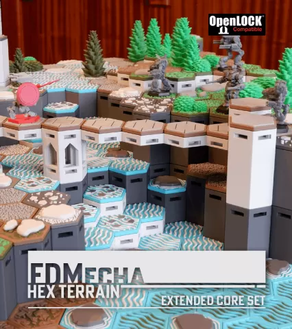 FDMecha Hex Terrain - Extended Core Set