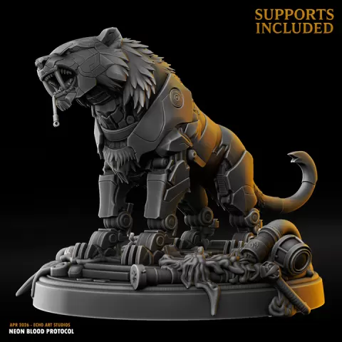 TIgerBot - Echo Art - Neon Blood Protocol by Echo Art Studios