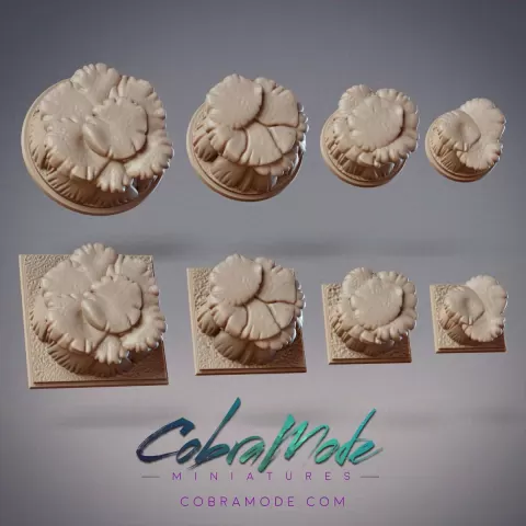 Mushroom Cluster Base Pack (8pcs) - Round and Square Versions