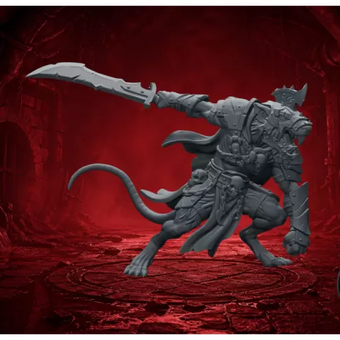 Ratmen Master Assassin – Vermin Shadow Leader | 32mm Fantasy Wargame Hero by Guillermo Montero Santiago
