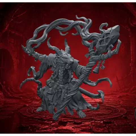 Ratmen Warlock – Vermin Dark Mage & Plague Sorcerer | 32mm Fantasy Wargame Hero by Guillermo Montero Santiago