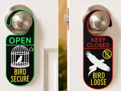 Double Sided Parrot Door Hanging Sign