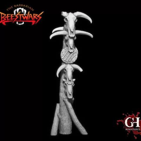 Terrain 06: Totem territory marker (for the Hyenamen) Pre-supported. by Gary Hunt Miniatures (Beestwars)