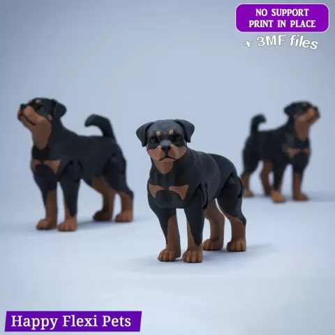 Rottweiler the realistic flexi dog toy - collectible figure - Happy Flexi Pets