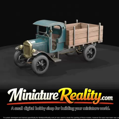 1925 GMC* one-ton commercial truck (1920s) — early motor truck, wooden stake body - HO 1:87 Master STL (print at any
