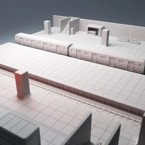 Urban Sherman Avenue Subway Metro Station 28mm by Corvus Games Terrain