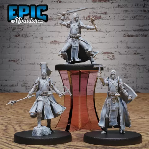 New World Cleric Female Set / Human Priest / Magical Warrior / Divine Magic Healer / Mysterious Encounter by Epic-Miniatures