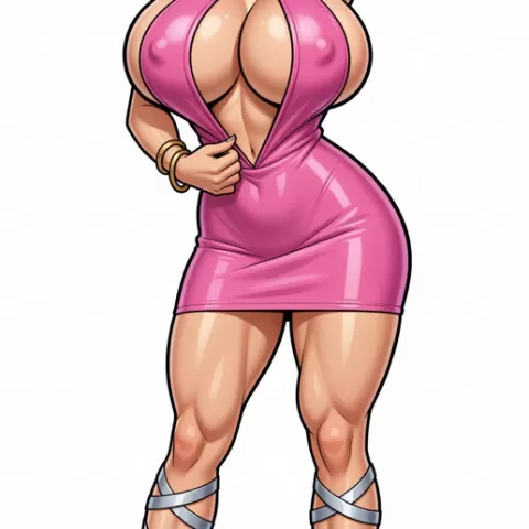 Figurine Sexy Rubia Vestido Rosa Bimbo Coleccionable Adulto