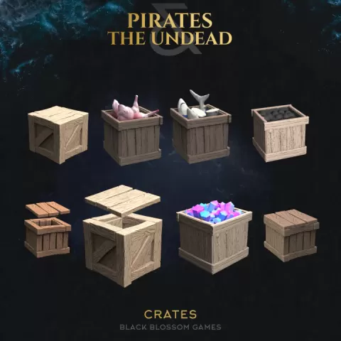 UT02D01 Pirate Crates Decorations :: UMC 02 Pirates vs the Undead :: Black Blossom Games by Black Blossom Games