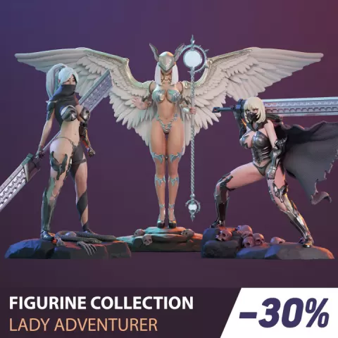 FIGURINE COLLECTION / LADIES OF THE ADVENTURER / 3 PIECES by Chagarin